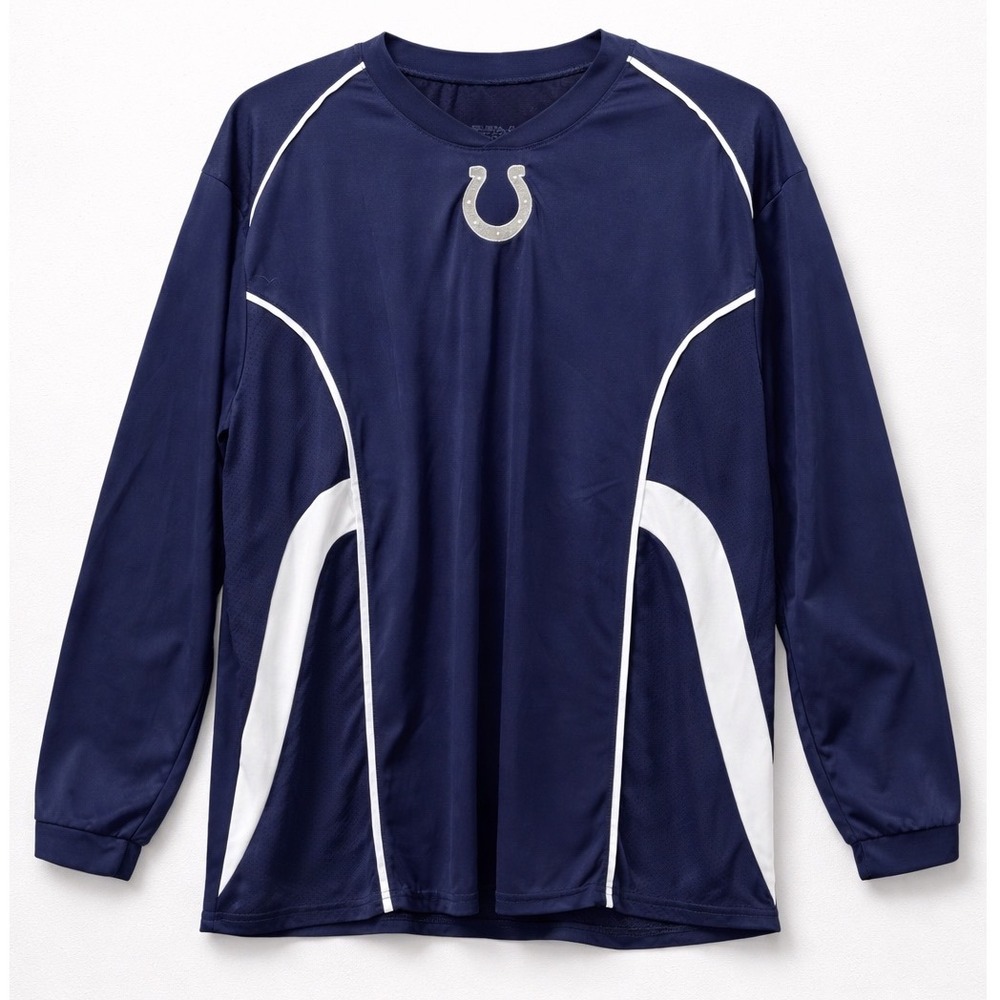 Indianapolis Colts Augusta Sportswear Mens Large Navy Blue Long Sleeve Shirt NFL
